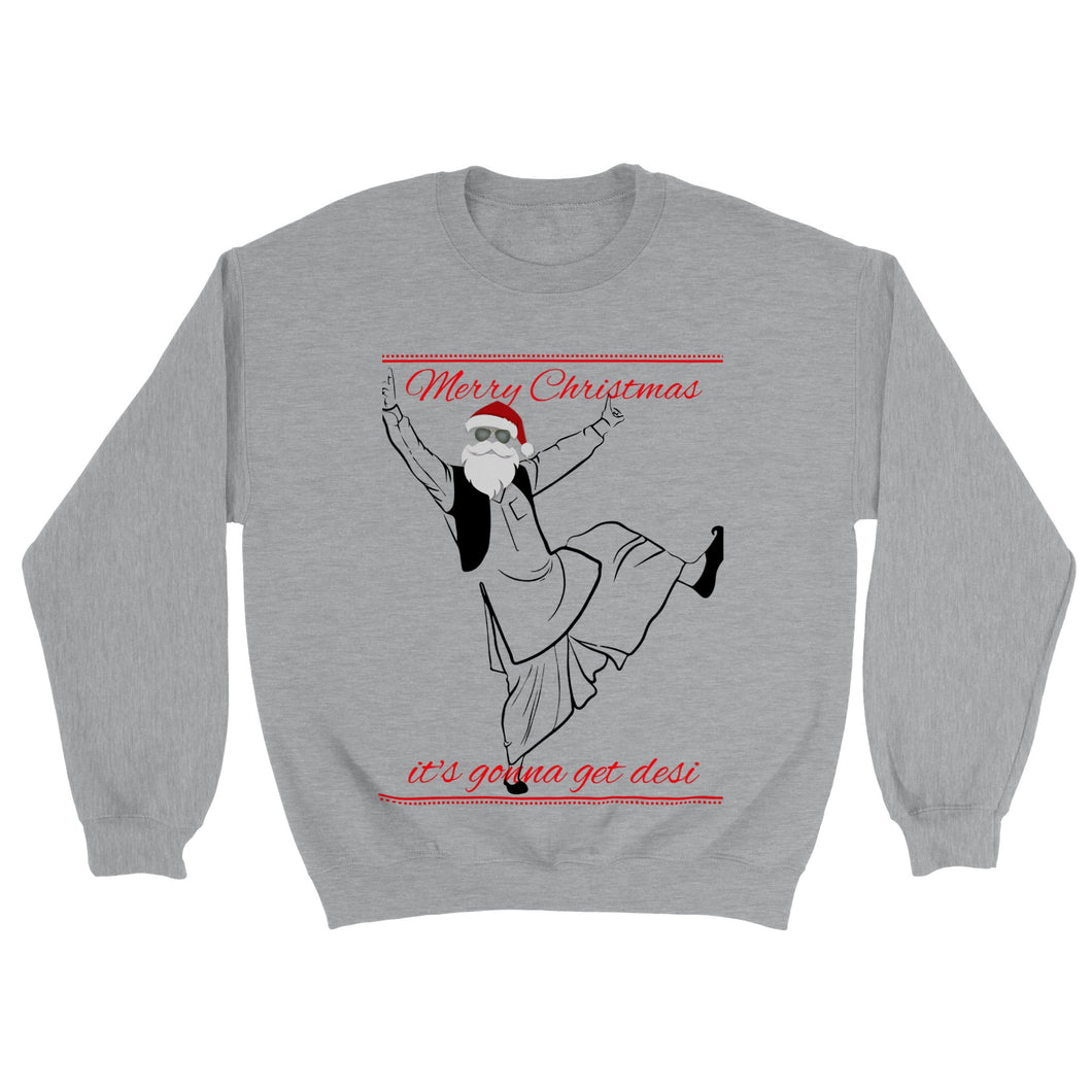 It's Gonna Get Desi (Refix) Punjabi Christmas Jumper - Sports Grey / S - PB Zero